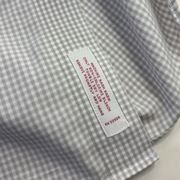 Brooks Brothers Gray Gingham‎ Check Taditional Fit Non-Iron Dress Shirt - Large - Picture 4 of 7